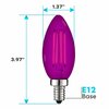 Luxrite B11 LED Purple Light Bulbs 4.5W 40W Equivalent Colored Glass E12 Candelabra Base, 3PK LR21741-3PK